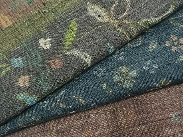 平和屋着物●小千谷紬 百柄 正絹 逸品 AABK1457fy