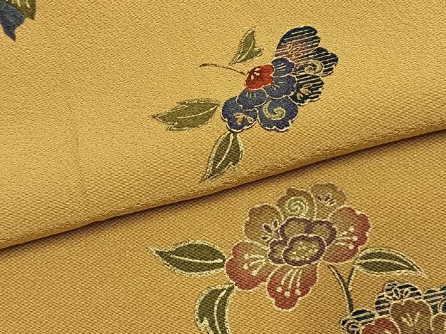 平和屋着物●上質な小紋 草花文 金彩 正絹 逸品 AABK1464fy