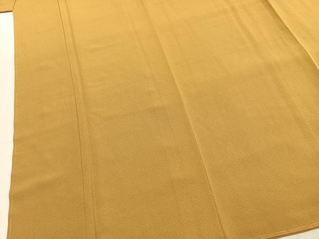 平和屋着物●上質な色無地 山吹茶色 正絹 逸品 未使用 AABK1474fy
