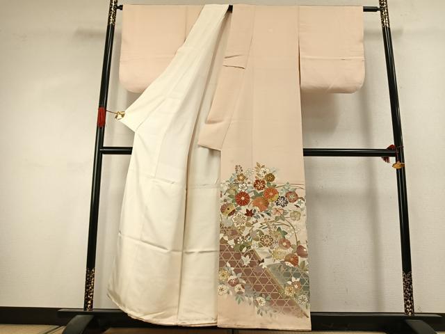 平和屋着物●創業460年・千總 色留袖 駒刺繍 草花文 暈し染め 金彩 大丸扱い 正絹 逸品 AABK1475fy