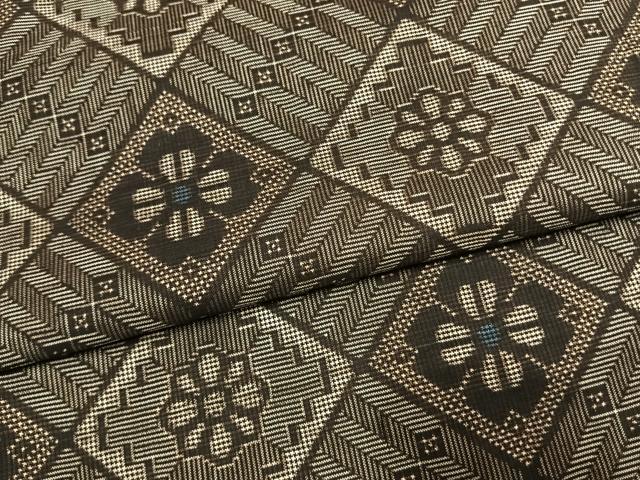 平和屋着物●本場大島紬 龍郷絣 正絹 逸品 AABK1477fy
