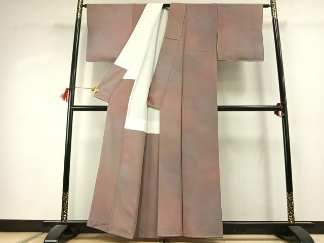 平和屋着物●染色作家 斉藤三才 小紋 霞文 暈し染め 正絹 逸品 未使用 AABK1485fy