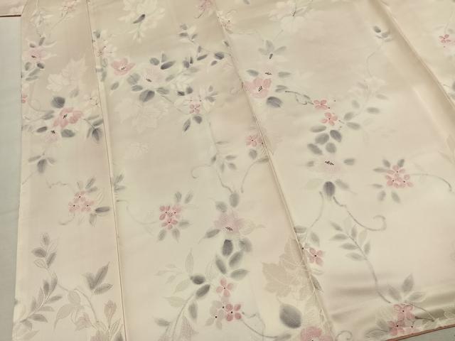 平和屋着物●上質な小紋 地紋起こし 草花文 暈し染め 正絹 逸品 AABK1492fy
