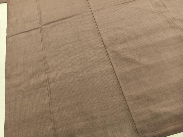 平和屋着物●結城紬 色無地 梅染色 正絹 逸品 AABK1494fy
