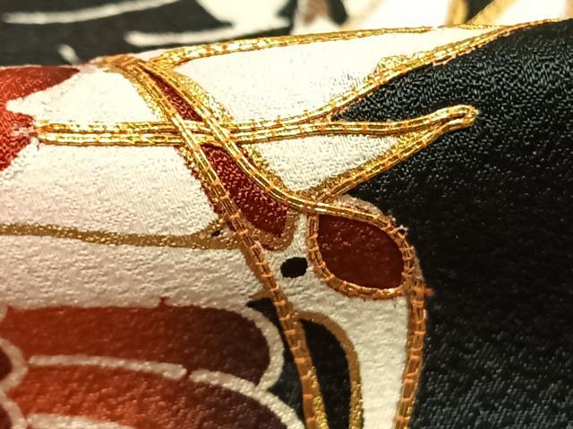平和屋着物●豪華振袖 駒刺繍 花鳥文 暈し染め 金彩 正絹 逸品 AABK1498fy