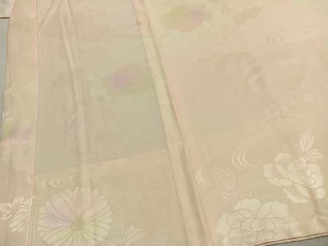平和屋着物●振袖用長襦袢 無双仕立て 草花地紋 暈し染め 半衿刺繍 正絹 逸品 AABK1501fy
