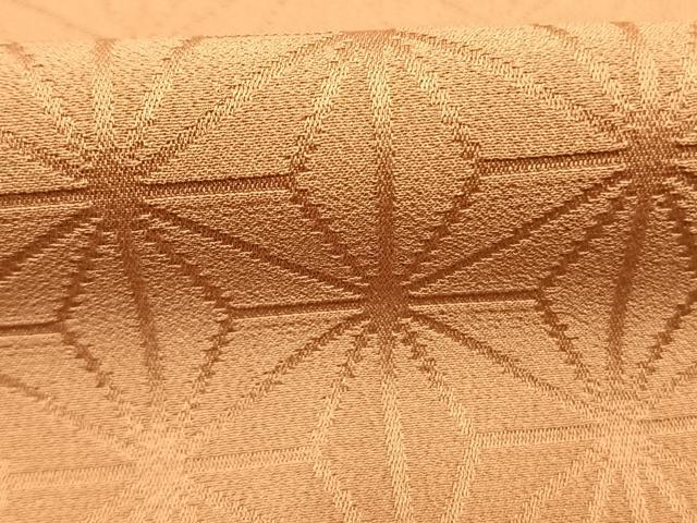 平和屋着物●上質な色無地 麻の葉地紋 江戸茶色 正絹 逸品 AABK1505fy