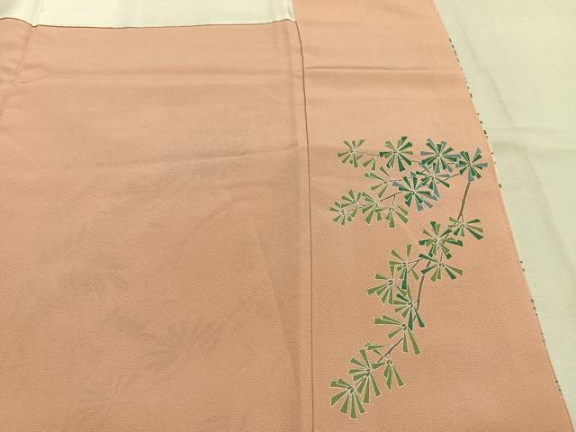 平和屋着物●訪問着 友禅 枝松花文 暈し染め 正絹 逸品 AABK1517fy