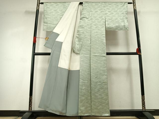 平和屋着物●上質な小紋 抽象文様 正絹 逸品 AABK1528fy
