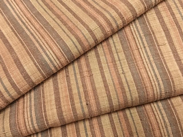 平和屋着物●上質な紬 縞 正絹 逸品 AABK1531fy