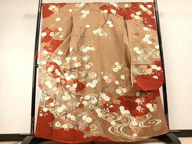 平和屋着物●豪華振袖 枝花文 金彩 正絹 逸品 AABK1532fy