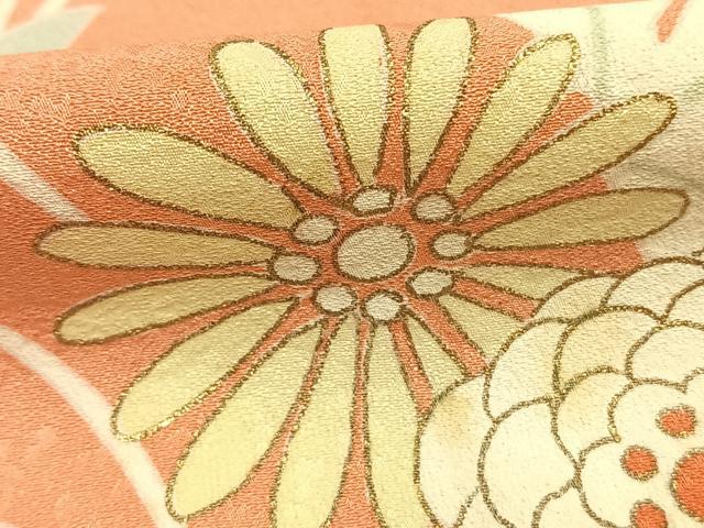 平和屋着物●訪問着 草花文 金彩 正絹 逸品 AABK1533fy
