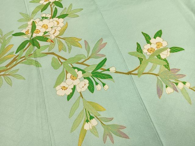 平和屋着物●訪問着 草花文 金彩 正絹 逸品 AABK1534fy