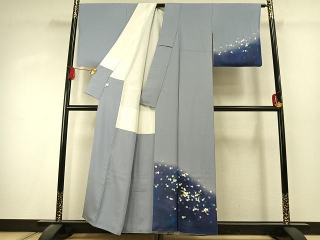 平和屋着物●訪問着 作家物 舞桜文 暈し染め 鈴乃屋扱い 正絹 逸品 AABK1536fy