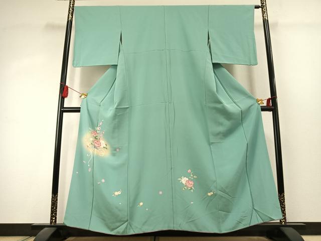 平和屋着物●訪問着 友禅 草花文 暈し染め 正絹 逸品 AABK1537fy