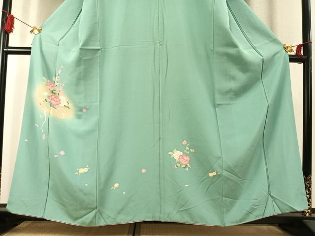 平和屋着物●訪問着 友禅 草花文 暈し染め 正絹 逸品 AABK1537fy