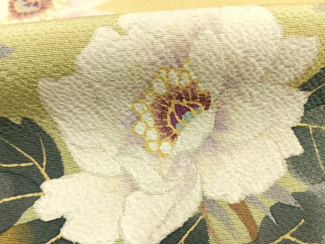 平和屋着物●二代目清次郎 手描き 訪問着 枝花文 暈し染め 正絹 逸品 AABK1543fy