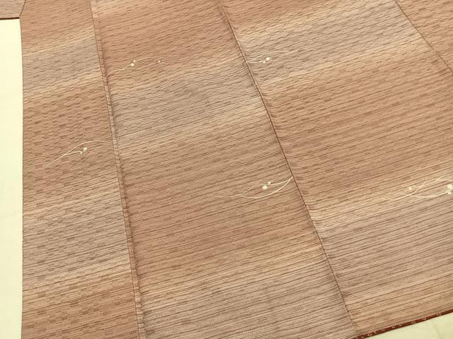 平和屋着物●上質な小紋 紬地 花織 露芝文 正絹 逸品 AABK1549fy