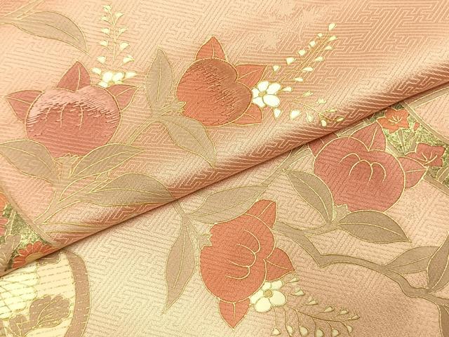 平和屋着物●訪問着 作家物 刺繍 枝花文 暈し染め 金彩 正絹 逸品 AABK1552fy