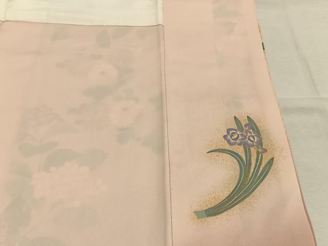 平和屋着物●訪問着 作家物 草花文 暈し染め 金彩 正絹 逸品 AABK1558fy