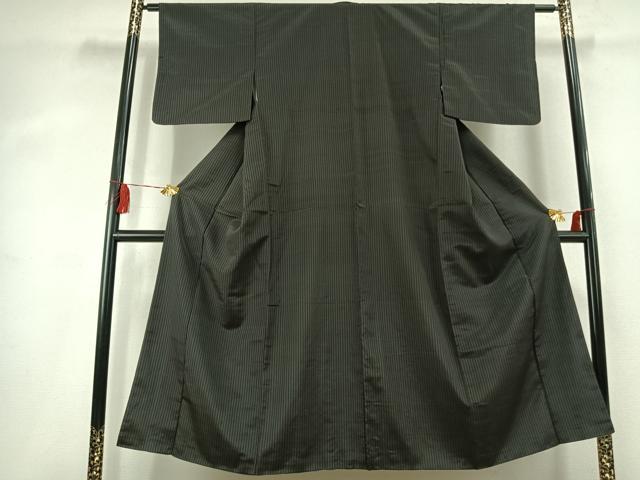 平和屋着物●お召 縞 正絹 逸品 AABK1563fy