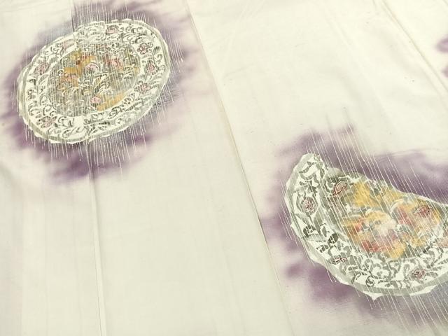 平和屋着物●訪問着 紬地 作家物 吉祥花文 金彩 正絹 逸品 AABK1568fy