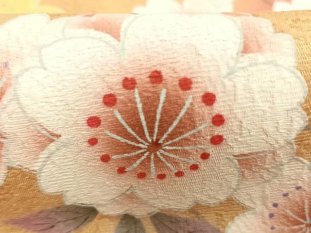 平和屋着物●豪華振袖 舞桜文 暈し染め 金彩 鈴乃屋扱い 正絹 逸品 AABK1590fy