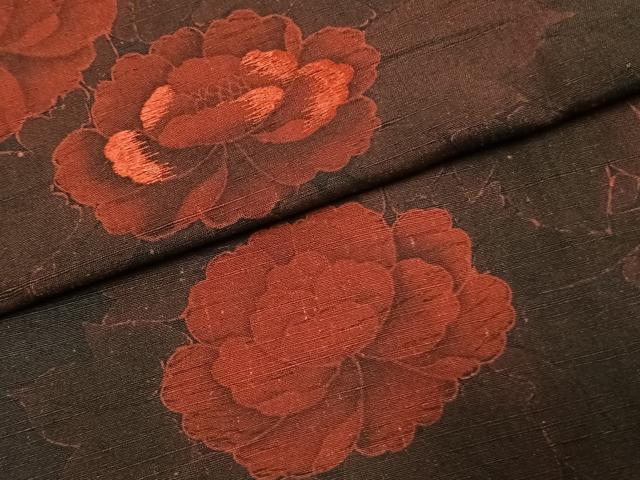 平和屋着物●訪問着 紬地 刺繍 草花文 正絹 逸品 AABK1604fy