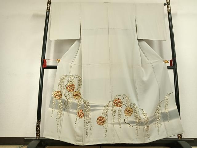 平和屋着物●豪華色留袖 駒刺繍 草花文 暈し染め 金彩 正絹 逸品 AABK1606fy