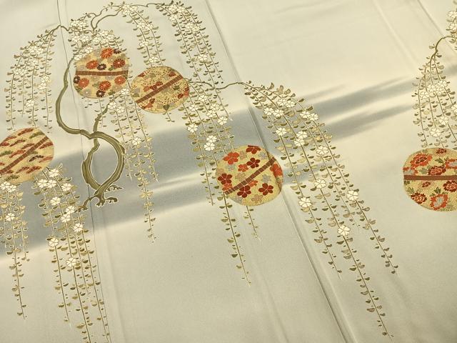 平和屋着物●豪華色留袖 駒刺繍 草花文 暈し染め 金彩 正絹 逸品 AABK1606fy