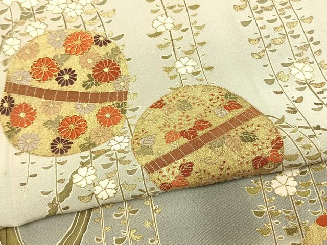 平和屋着物●豪華色留袖 駒刺繍 草花文 暈し染め 金彩 正絹 逸品 AABK1606fy