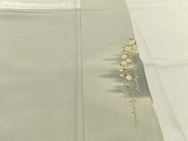 平和屋着物●豪華色留袖 駒刺繍 草花文 暈し染め 金彩 正絹 逸品 AABK1606fy