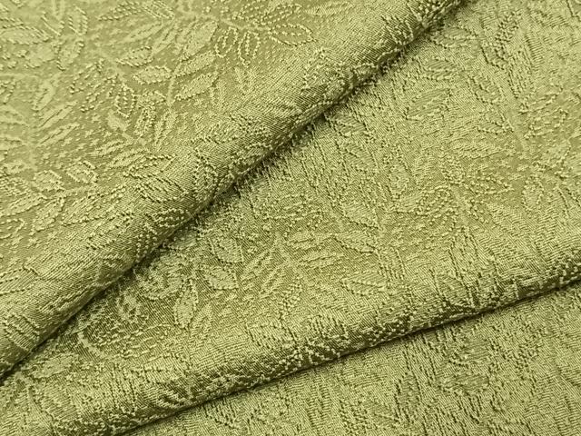 平和屋着物●上質な色無地 南天地紋 苗色 正絹 逸品 AABK1607fy