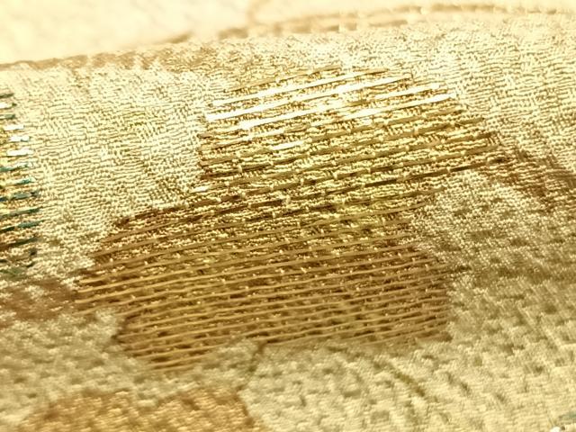 平和屋着物●訪問着 竹屋町刺繍 草葉文 暈し染め 金銀糸 金彩 正絹 逸品 AABK1608fy