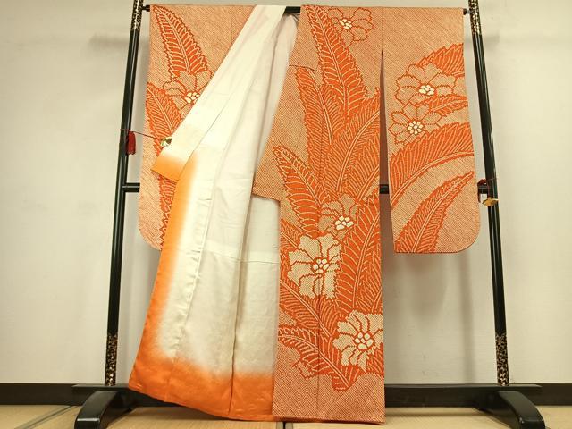 平和屋着物●豪華振袖 総絞り 草花文 正絹 逸品 AABK1611fy