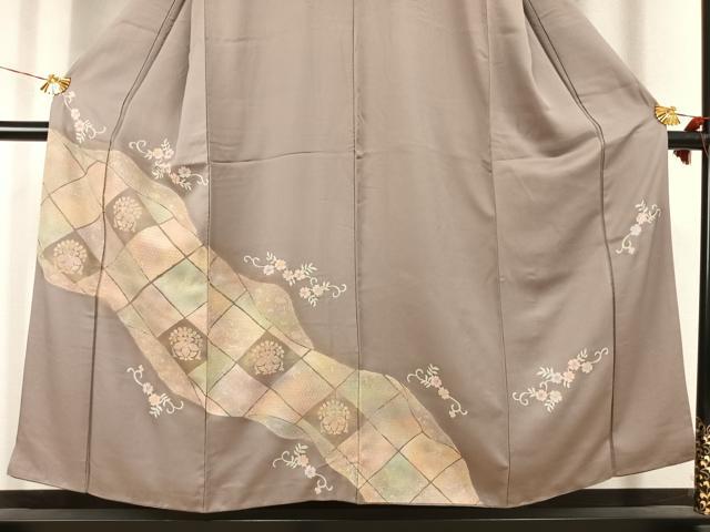平和屋着物●訪問着 中国三大刺繍 汕頭刺繍 スワトウ刺繍 総刺繍 花唐草文 暈し染め 正絹 逸品 AABK1612fy