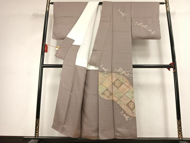 平和屋着物●訪問着 中国三大刺繍 汕頭刺繍 スワトウ刺繍 総刺繍 花唐草文 暈し染め 正絹 逸品 AABK1612fy