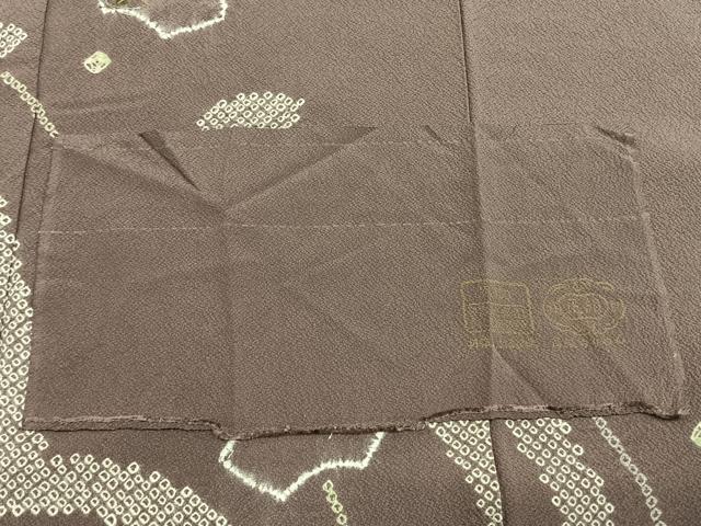 平和屋着物●訪問着 刺繍 絞り 地紙花文 金糸 反端付き 正絹 逸品 未使用 AABK1613fy
