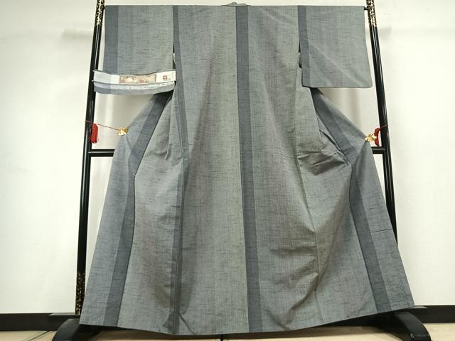 平和屋着物●上質な紬 西陣 間道 反端付き 正絹 逸品 AABK1614fy