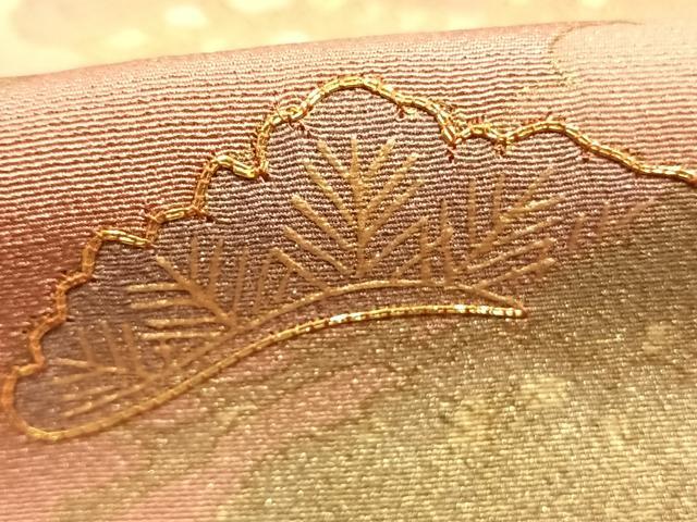 平和屋着物●訪問着 駒刺繍 風景松文 暈し染め 金銀彩 正絹 逸品 未使用 AABK1617fy