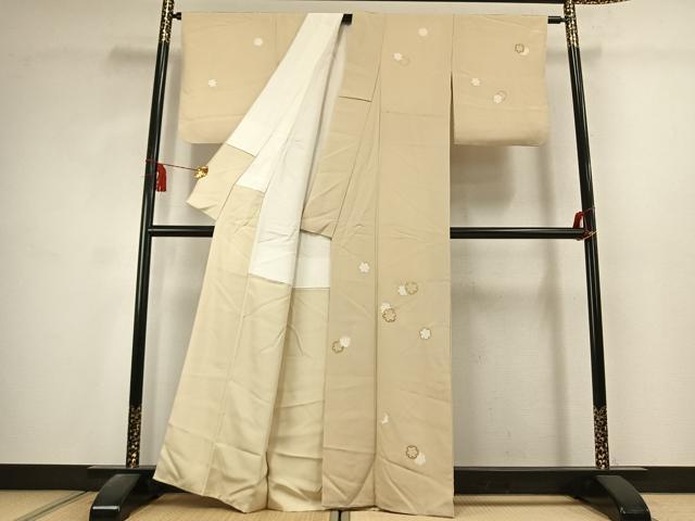 平和屋着物●訪問着 駒刺繍 雪輪重ね文 金彩 正絹 逸品 AABK1620fy