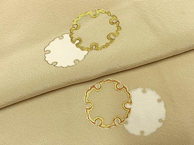 平和屋着物●訪問着 駒刺繍 雪輪重ね文 金彩 正絹 逸品 AABK1620fy
