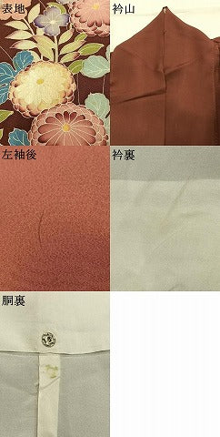 平和屋着物●訪問着 友禅 草花文 正絹 逸品 AABK1621fy