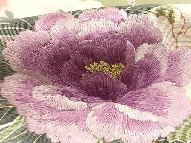 平和屋着物●西陣 京の名門 じゅらく謹製 帝王紫 訪問着 刺繍 風景花文 金糸 金彩 正絹 逸品 AABK1625fy