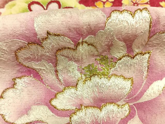 平和屋着物●豪華振袖 花蝶文 暈し染め 金糸 金銀彩 銀通し地 正絹 逸品 AABK1626fy