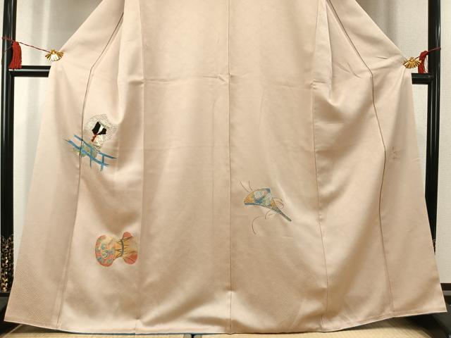 平和屋着物●京縫 月聖子 訪問着 駒刺繍 人物鼓文 金銀糸 金銀彩 正絹 逸品 AABK1629fy