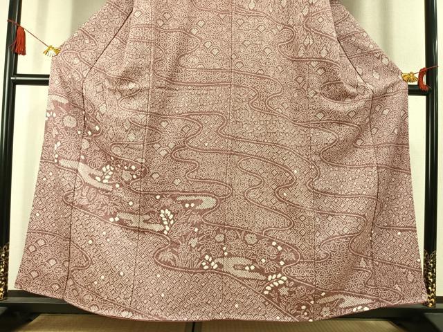 平和屋着物●訪問着 総絞り 草花文 正絹 逸品 未使用 AABK1631fy