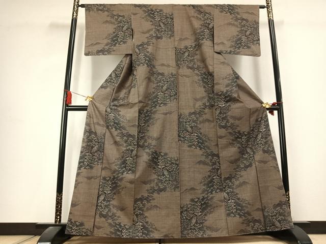 平和屋着物●本場大島紬 9マルキ 風景文 正絹 逸品 未使用 AABK1635fy