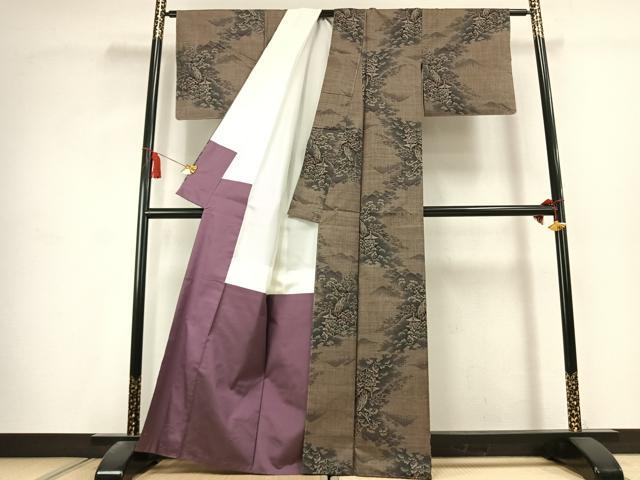 平和屋着物●本場大島紬 9マルキ 風景文 正絹 逸品 未使用 AABK1635fy