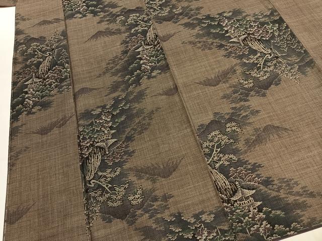平和屋着物●本場大島紬 9マルキ 風景文 正絹 逸品 未使用 AABK1635fy